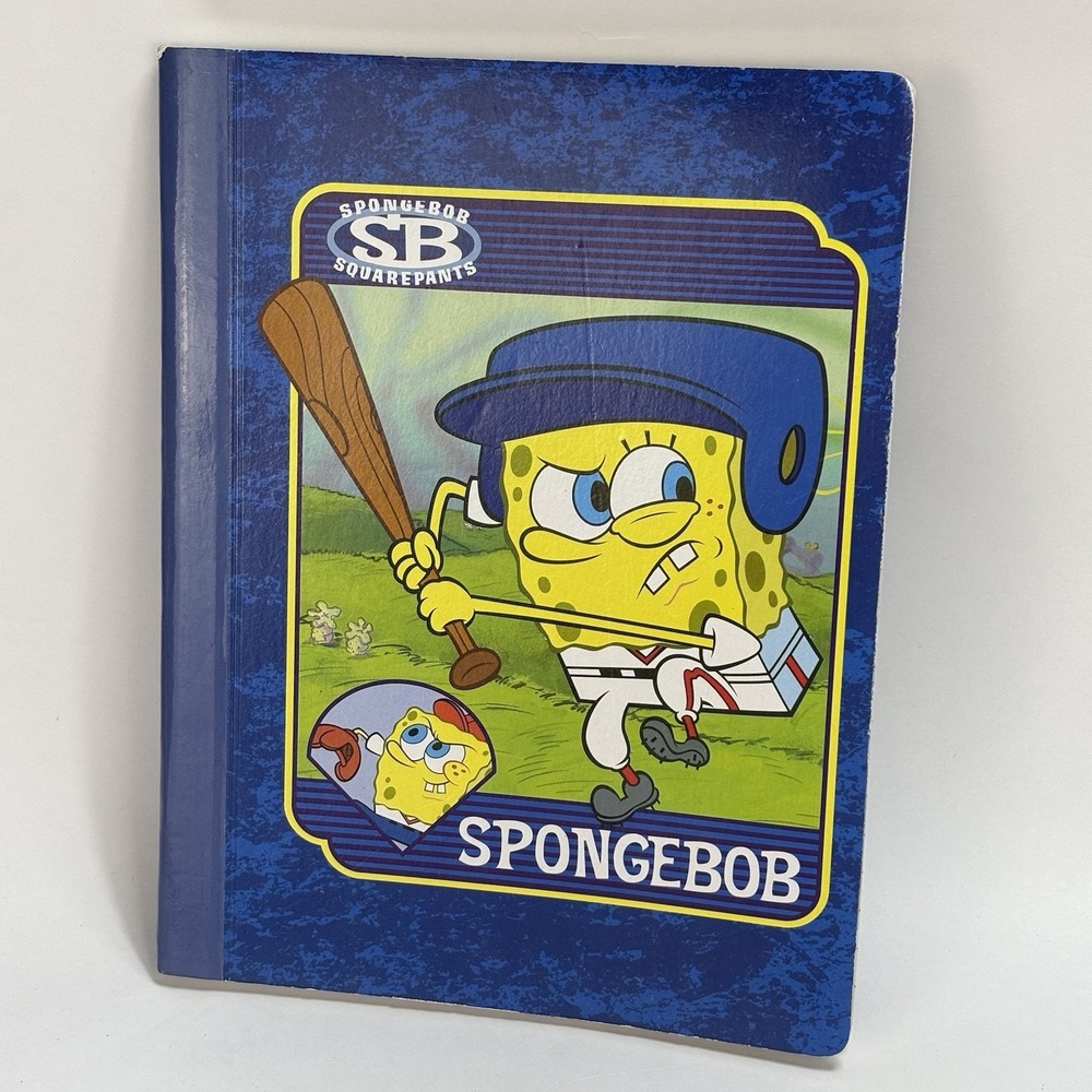 VTG 2004 SpongeBob SquarePants Baseball Nickelodeon Notebook 100 Pages